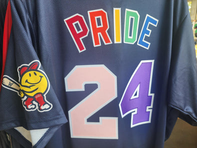 Pride at the Park Custom Navy Heart W "Pride 24" Jersey