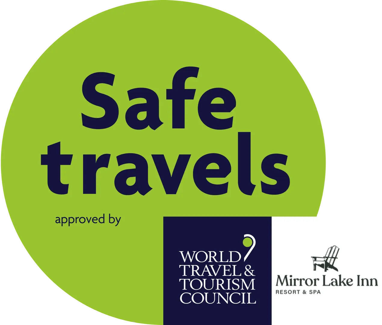 Safe Travels approved by the World Travel & Tourism Council for Mirror Lake Inn