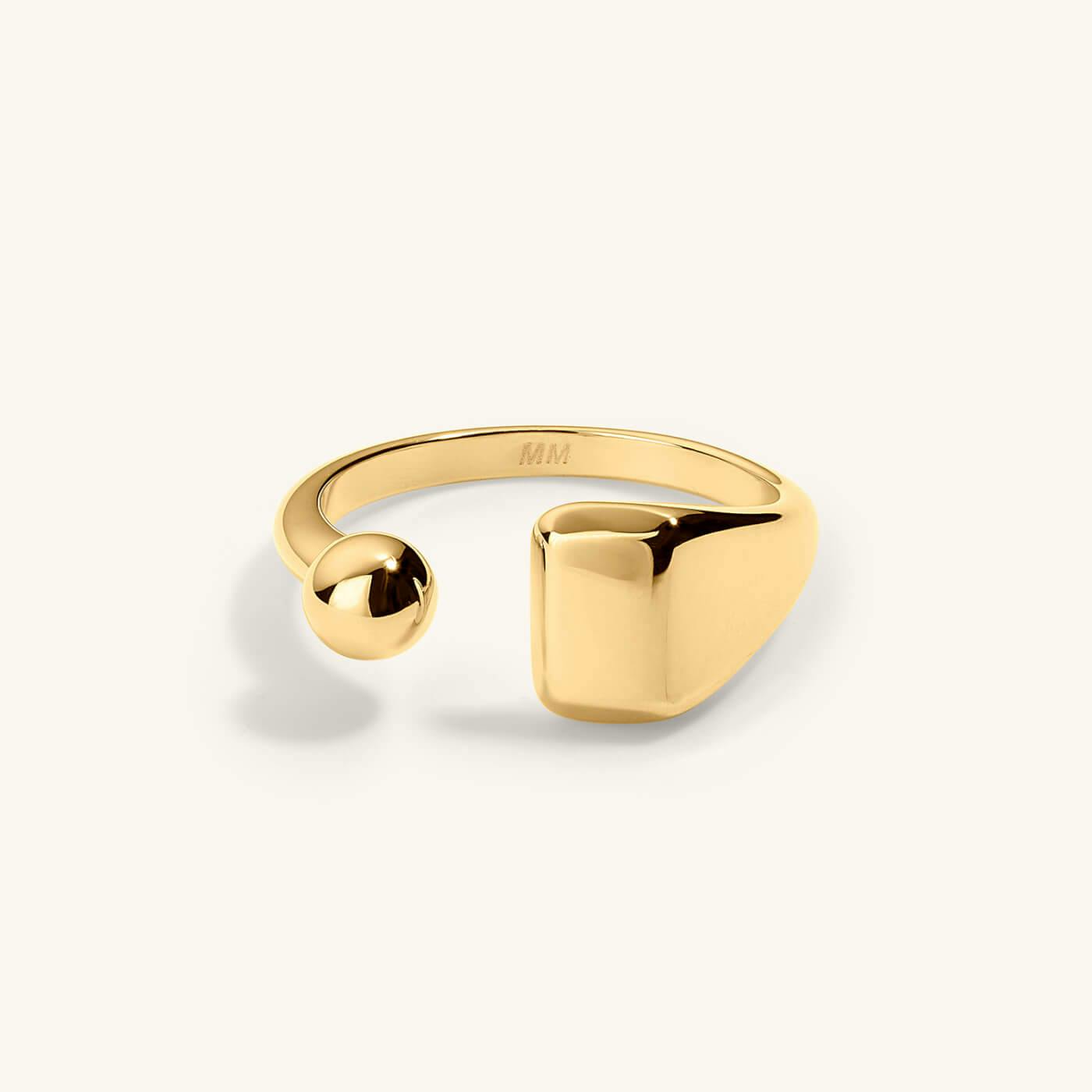 Floating Sphere Signet Ring (Gold)