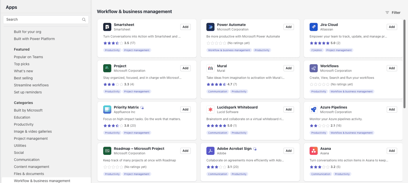 Microsoft Teams apps reviews and ratings