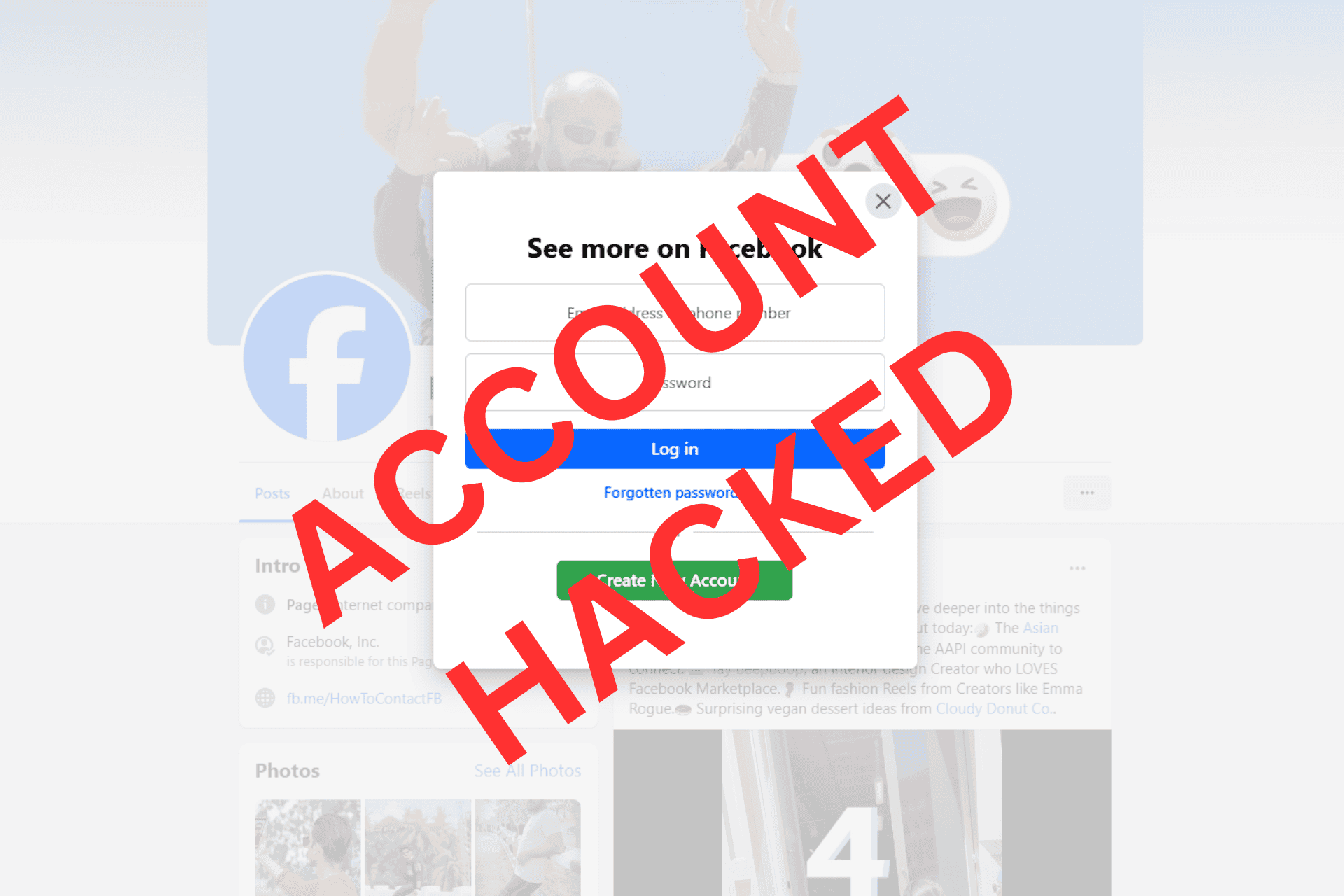 facebook account hacked email and phone changed