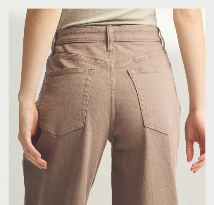 Model wearing the Twill Wide Leg Pant