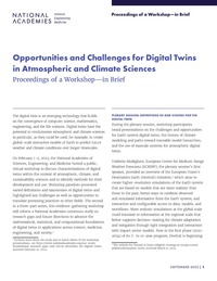 Opportunities and Challenges for Digital Twins in Atmospheric and Climate Sciences: Proceedings of a Workshop—in Brief