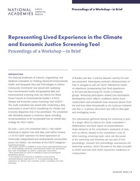 Representing Lived Experience in the Climate and Economic Justice Screening Tool: Proceedings of a Workshop—in Brief