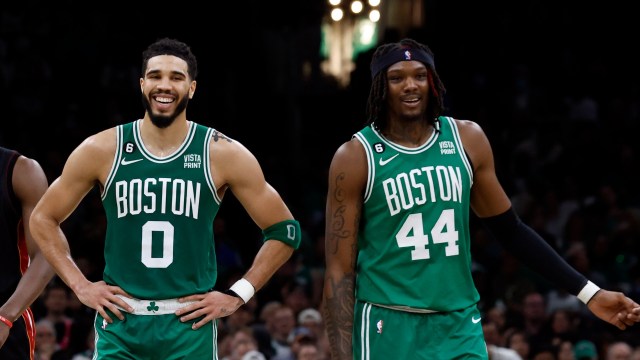 Boston Celtics forward Jayson Tatum and center Robert Williams III