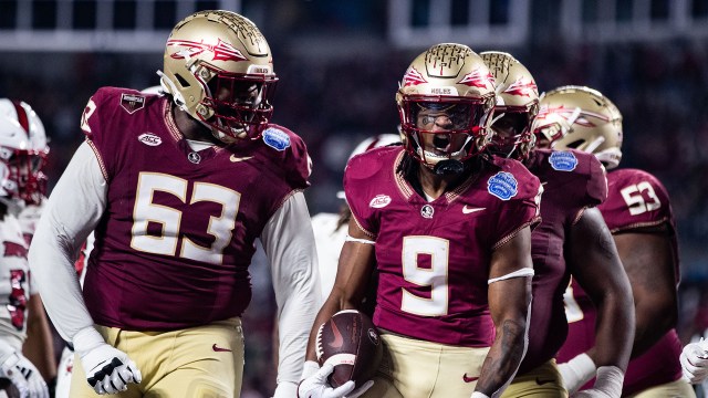 Florida State Seminoles players celebrate ACC Championship win