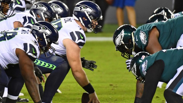 Philadelphia Eagles defensive line and Seattle Seahawks offensive line