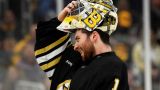 Boston Bruins goaltender Jeremy Swayman