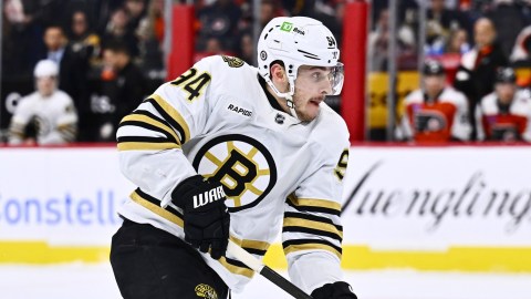 Boston Bruins forward Jakub Lauko