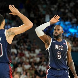 Boston Celtics forward Jayson Tatum and Los Angeles Lakers forward LeBron James