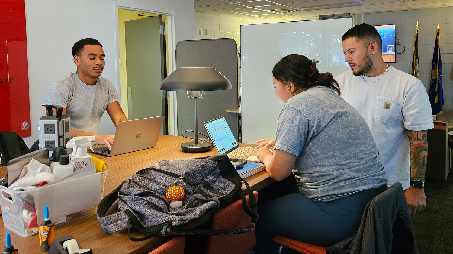 Students study together in the renovated MVS space.