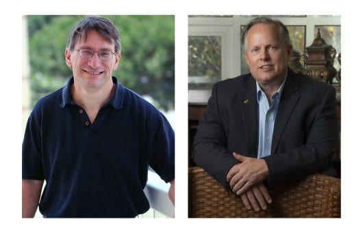 Side-by-side photos of UC Irvine political science professors Louis DeSipio and Tony Smith