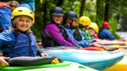 Youth kayaking during Summer Day Camps course