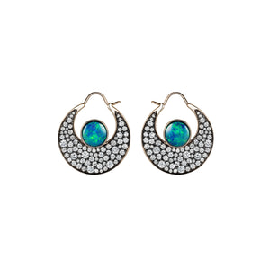 Noor Fares Black Opal Chandbali Earrings 