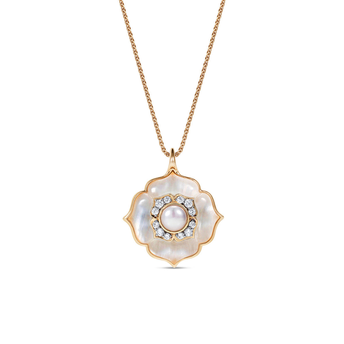 Noor Fares Mother of Pearl Diamond Pendant 