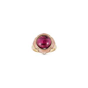 Noor Fares Pink Tourmaline Enamel Pinkie Ring