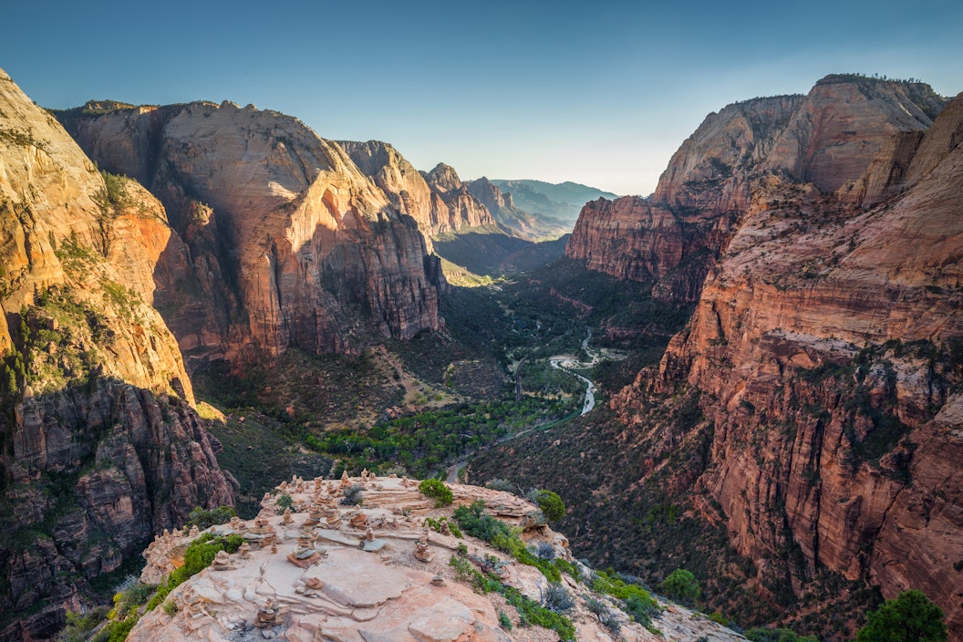 View of a canyon from the edge of a cliff