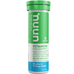 A tube of Nuun Vitamins Blueberry Tangerine.