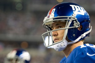 Giants quarterback Eli Manning battles his big brother Peyton Manning and the Broncos on Sunday.