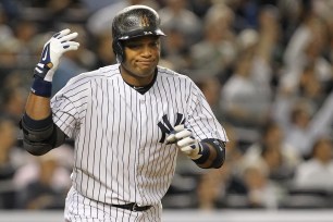 Yankees second baseman Robinson Cano reacts after flying out in a game last month.