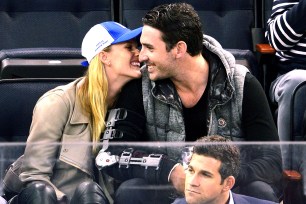 Matt Harvey and Anne V at the Rangers game.