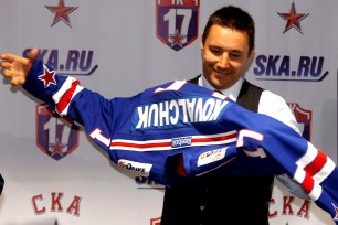 Ilya Kovalchuk at the August press conference, where he was introduced by SKA Saint Petersburg.