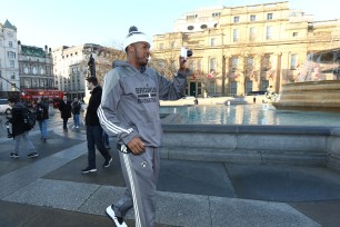 A jet-lagged Joe Johnson takes in some of the sights with the Nets in London on Tuesday.