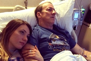 Jim Kelly's daughter posted this photo to her Instagram account of her and her dad in the hospital.