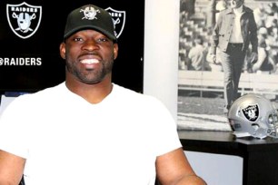 Justin Tuck after signing his new Raiders deal on Thursday.