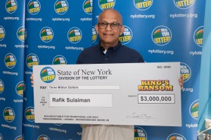 Rafik Sulaiman from Astoria who won $3,000,000 on a scratch-off ticket in Manhattan.
