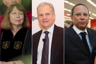 New York Times publisher Arthur “Pinch” Sulzberger Jr. (center) said he feared losing managing editor Dean Baquet (right) if he didn't fire executive editor Jill Abramson.