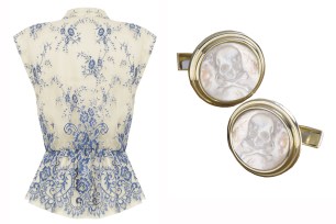 Top, Alice + Olivia. Cufflinks, Ashabyadm.com.