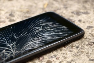 Shattered smartphone screen