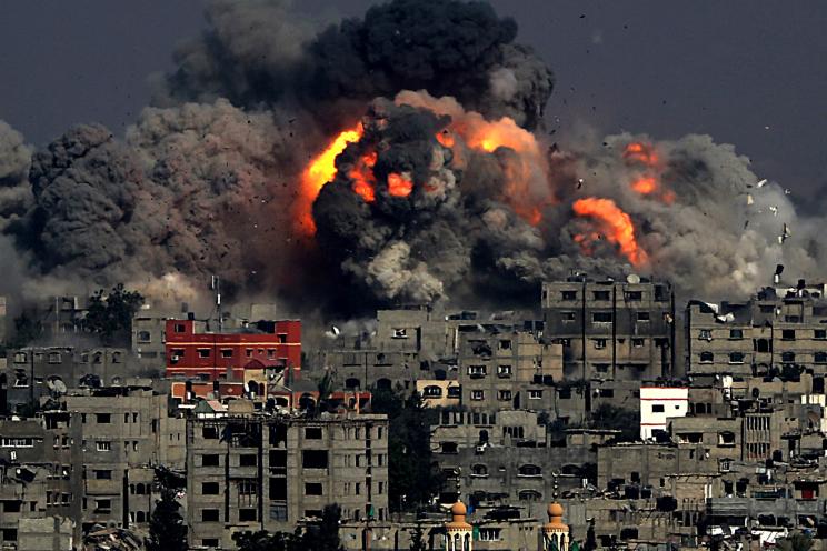 Smoke rises after an Israeli air strike in the east of Gaza City July 29th.