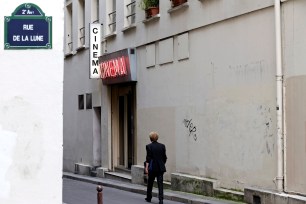 The entrance of Le Beverley adult cinema in Paris.