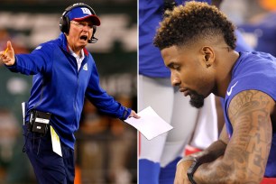 "You know as much as I do," Tom Coughlin says of his team's top draft pick, Odell Beckham Jr., who remains sidelined with a hamstring injury.