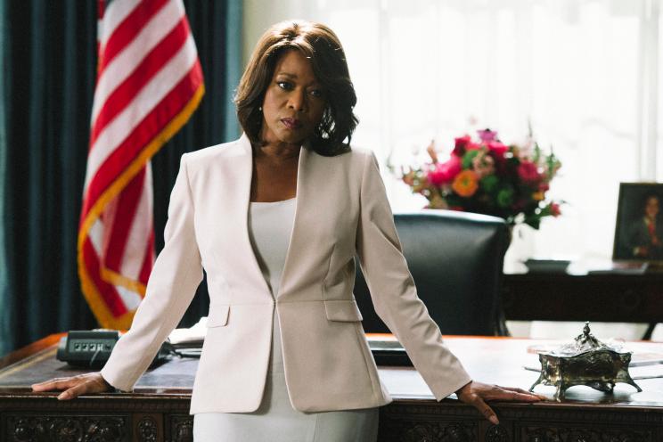 Nothing says power like a seat in the Oval Office: In NBC’s “State of Affairs,” premiering Nov. 17, Alfre Woodard confronts vital security issues as the president of the United States.