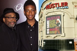 A man claiming to be Spike Lee's son (Jackson, left with his dad) and two pals were booted from Manhattan's Hustler Club.
