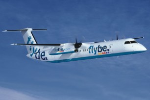 A Flybe plane like this one was being flown to Belfast when the pilot's artificial arm fell off.