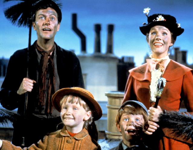 Karen Dotrice (second from left) starred in "Mary Poppins" with Dick Van Dyke, Julie Andrews and Matthew Garber.