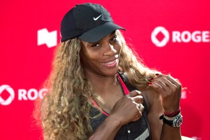 Serena Williams at her press conference before the Montreal tournament.