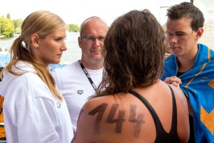 Members of Poland's swimming team at the European Championship.