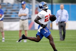 David Wilson at Giants training camp two weeks ago.