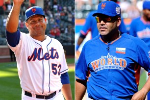 Bobby Abreu and Edgardo Alfonzo (right) are Mets hitting coach candidates with ties to the club.