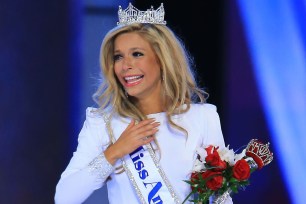 Miss New York Kira Kazantsev moments after being crowned Miss America.