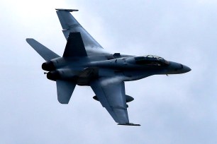 An F/A-18 Hornet jet.