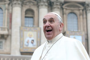 VATICAN CITY, VATICAN - NOVEMBER 26: Pope Francis attends his weekly audience in St. Peter's Square on November 26, 2014 in Vatican City, Vatican. During today's General Audience Pope Francis told pilgrims the Church is on a continuing journey towards heaven. (Photo by Franco Origlia/Getty Images)