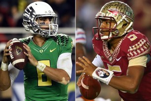 Oregon's Marcus Mariota and Florida State's Jameis Winston quarterback their squads into a heavily anticipated Rose Bowl matchup.