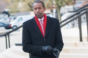 Former New York senator Malcolm Smith is seen outside White Plains Federal Courthouse in November 2014.