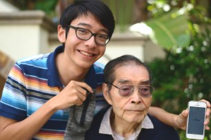 Kenneth Shinozuka with his grandfather, Deming Feng